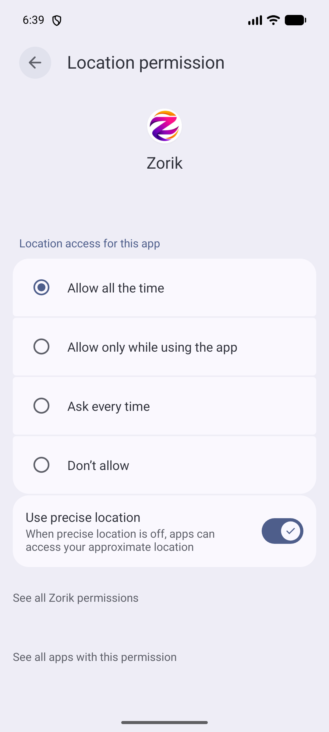 The phone asking for location